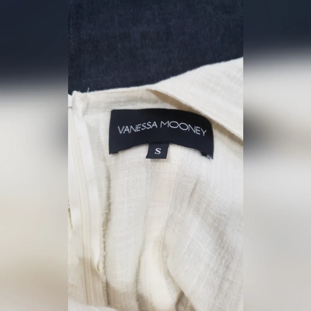 Vanessa Mooney The Elisabeth Romper Dress-Linen Style Cream Size Small - Picture 9 of 11